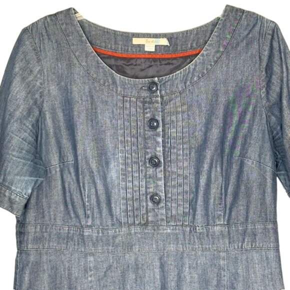 Boden Westbourne Chambray Denim Fit/Flare Dress - Blue - 12 - Picture 4 of 9